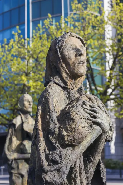 Framed Print : Ireland, Dublin, statues of the Famine Memorial, Custom House Quay