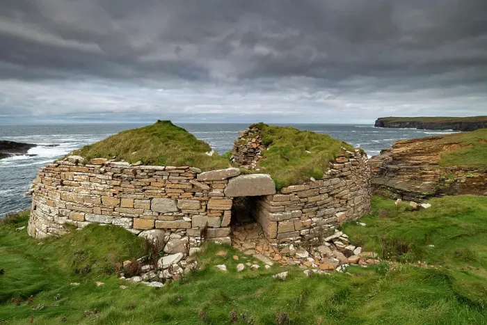 Framed Print : Iron Age Broch of Borwick on the cliffs near Yesnaby on the Orkney Islands, Scotland. Autumn (September) 2022 Framed Print : Iron Age Broch of Borwick on the cliffs near Yesnaby on the Orkney Islands, Scotland. Autumn (September) 2022