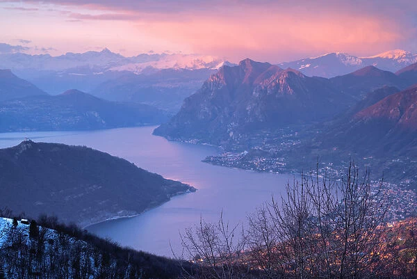 Iseo lake and Orobie Alps, Brescia province, Lombardy district, Italy