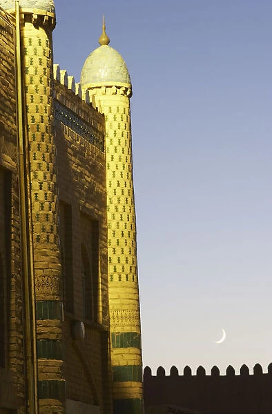 Islamic architecture at dusk, Khiva, Uzbekistan