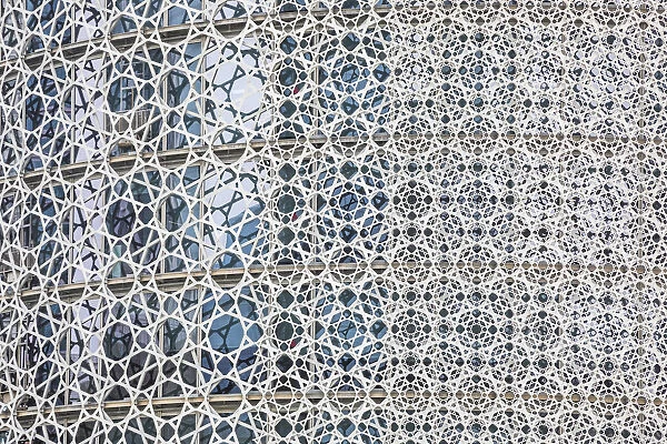 Islamic design solar screen on the Burj Doha, Doha, Qatar