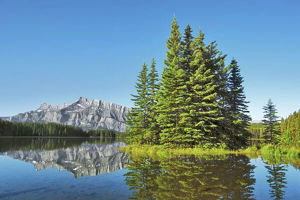 island in Two Jack Lake - Canada, Alberta, Banff National Park
