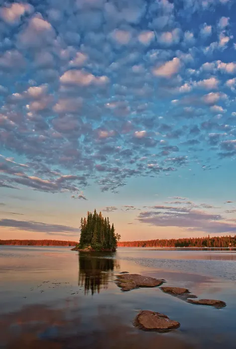 Framed Print : Island on Paint Lake. Sunrise. Paint Lake Provincial Park Manitoba, Canada Framed Print : Island on Paint Lake. Sunrise. Paint Lake Provincial Park Manitoba, Canada