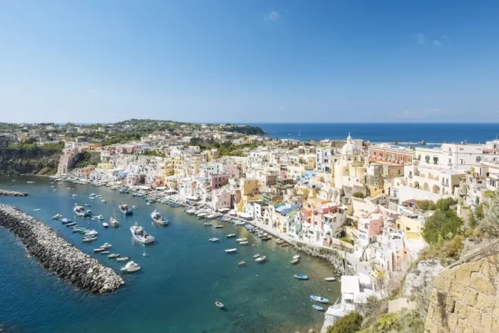 Framed Print : Island of Procida, Bay of Naples, Campania, Italy, Europe