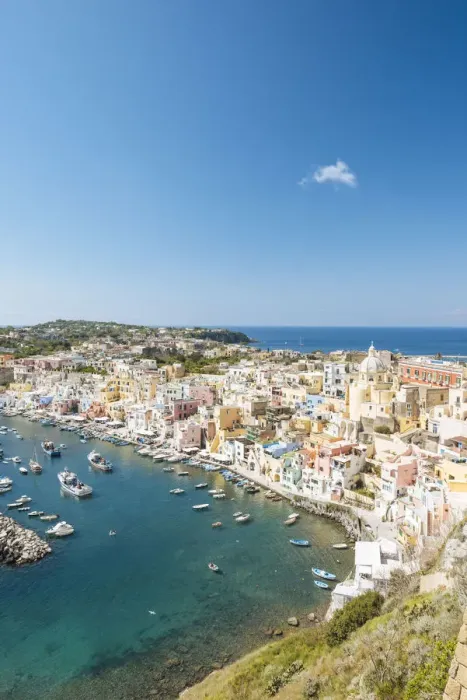 Framed Print : Island of Procida, Bay of Naples, Campania, Italy, Europe Framed Print : Island of Procida, Bay of Naples, Campania, Italy, Europe