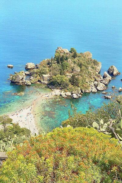 Isola Bella, high angle view, Taormina, Sicily, Italy