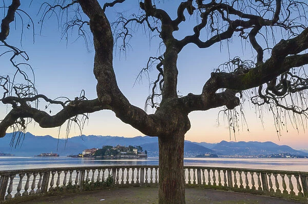 Isola bella seen from Stresas lake front. Lake Maggiore, Italy