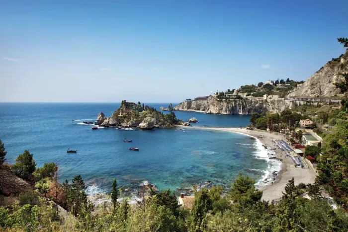 Framed Print : Isola Bella, Taormina, Sicily, Italy