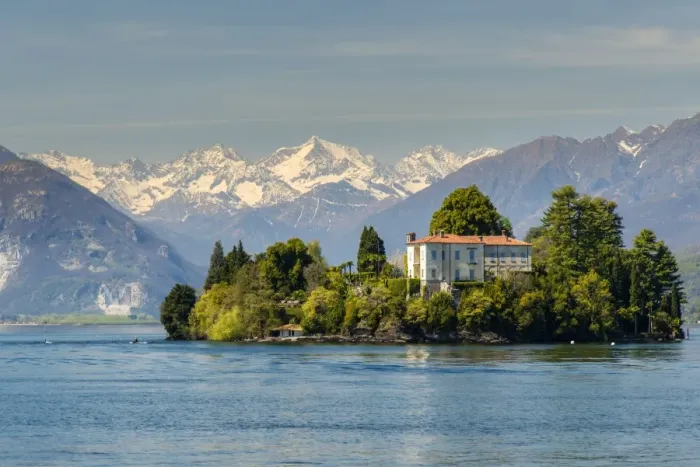 Framed Print : Isola Madre with snowy Alps behind, Lake Maggiore, Piedmont, Italy Framed Print : Isola Madre with snowy Alps behind, Lake Maggiore, Piedmont, Italy