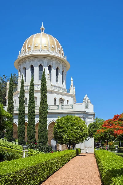 Israel, Haifa District, Haifa. The Shrine of the Bab at the Baha i Gardens