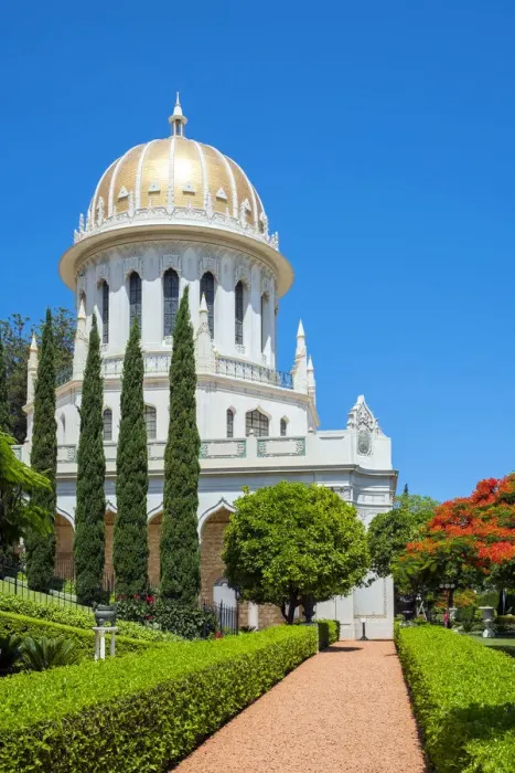 Framed Print : Israel, Haifa District, Haifa. The Shrine of the Bab at the Baha i Gardens
