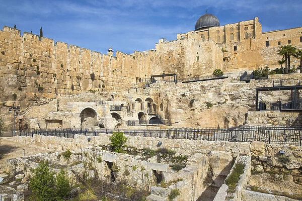 Israel, Jerusalem, Jerusalem Archeological Park and Davidson Center, Ophel Wall