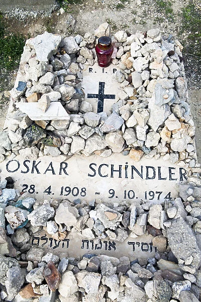 Israel, Jerusalem, Old City, Mt. Zion, gravesite of Oskar Schindler, Christian businessman