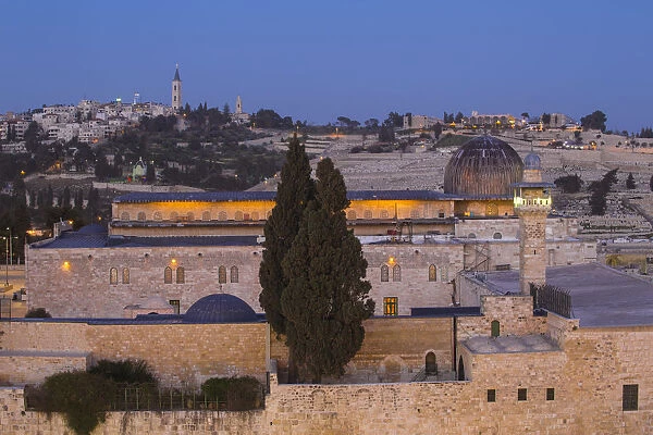 Israel, Jerusalem, Old City, Temple Mount, View of Al-Aqsa Mosque
