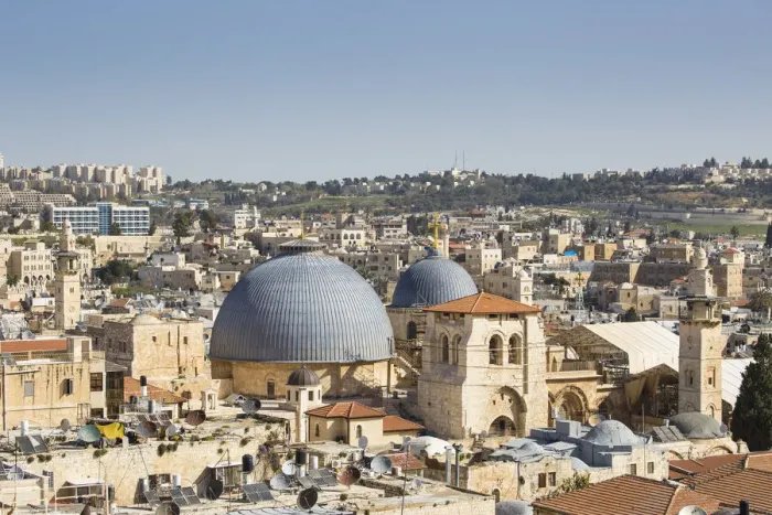 Framed Print : Israel, Jerusalem, Old City, View of Christian Quarter and the Church of the Holy Framed Print : Israel, Jerusalem, Old City, View of Christian Quarter and the Church of the Holy