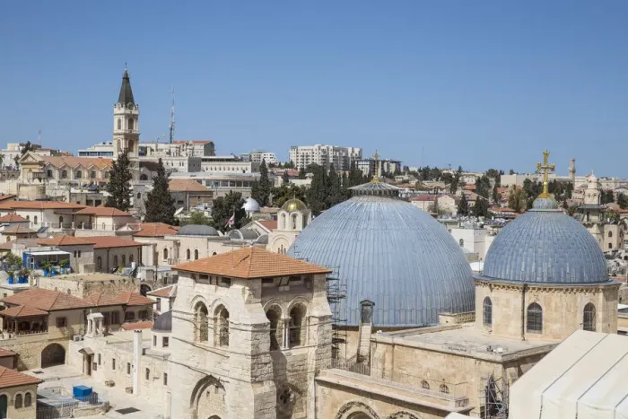 Framed Print : Israel, Jerusalem, Old City, View of Christian Quarter and the Church of the Holy Framed Print : Israel, Jerusalem, Old City, View of Christian Quarter and the Church of the Holy