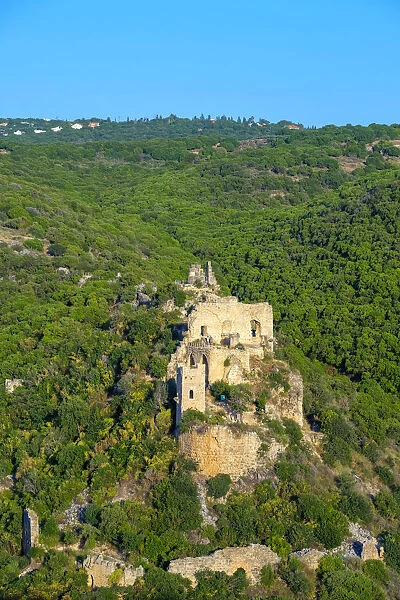 Israel, North District, Upper Galilee. Montfort Castle, a ruined Crusader fortress