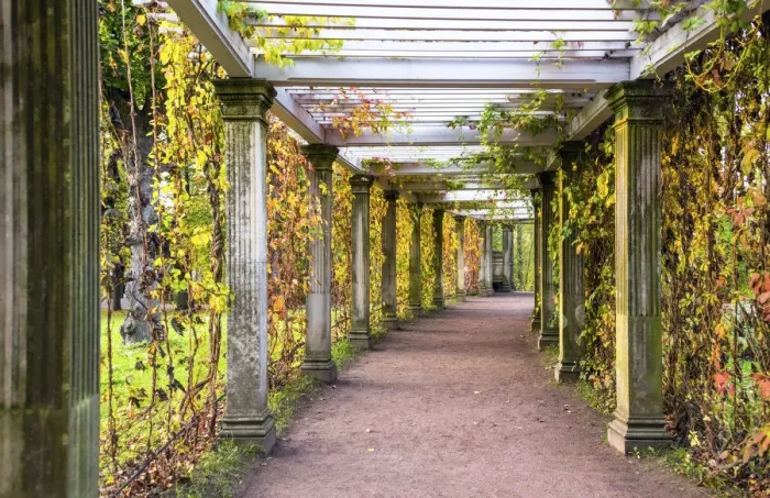 Framed Print : Italian style pergola in the Private Garden, Catherine Park, Pushkin (Tsarskoye Selo)