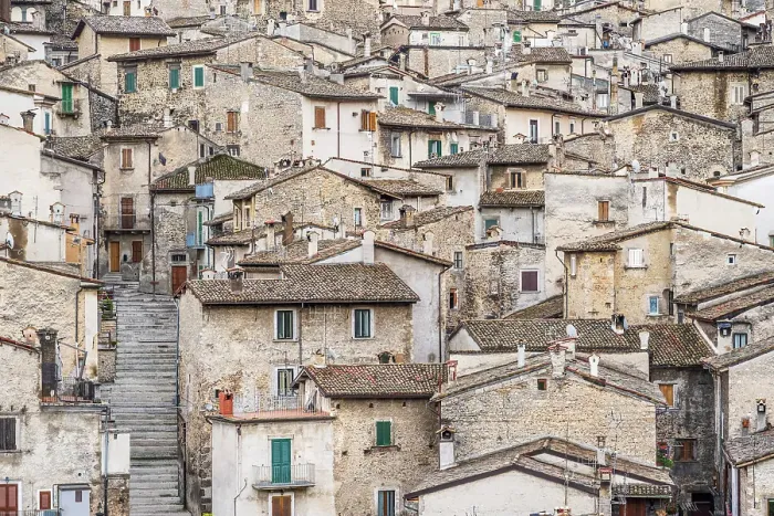 Framed Print : Italy, Abruzzo. The ancient town of Scanno in the mountains with its typical stone houses Framed Print : Italy, Abruzzo. The ancient town of Scanno in the mountains with its typical stone houses