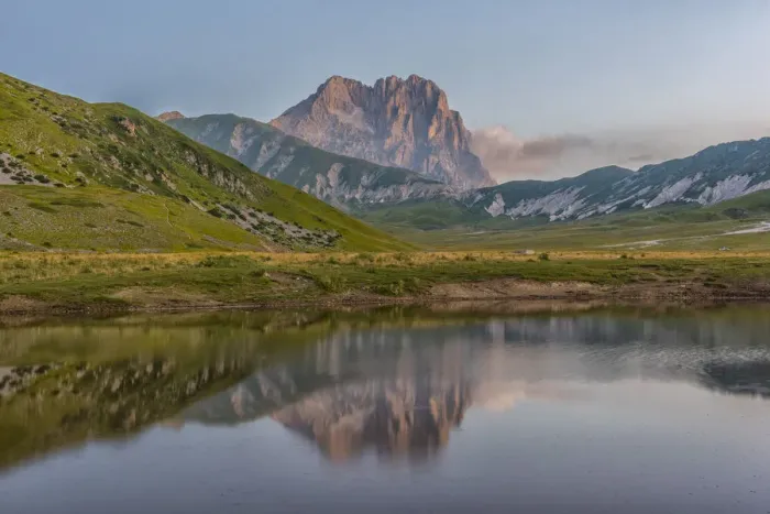 Framed Print : Italy, Abruzzo, Gran Sasso e Monti della Laga National Park, Mt Corno Grande and lake Framed Print : Italy, Abruzzo, Gran Sasso e Monti della Laga National Park, Mt Corno Grande and lake