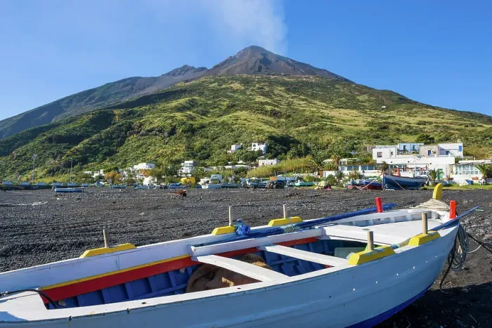 Framed Print : Italy, Aeolian Islands, Mediterranean Sea, Stromboli village Framed Print : Italy, Aeolian Islands, Mediterranean Sea, Stromboli village