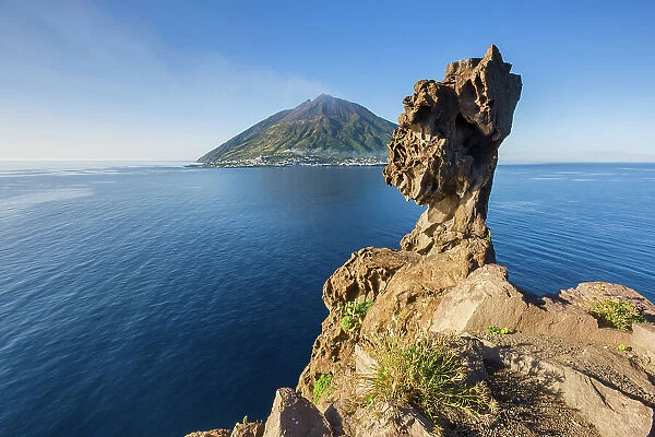 Italy, Aeolian Islands, Mediterranean Sea, small island near Stromboli volcano