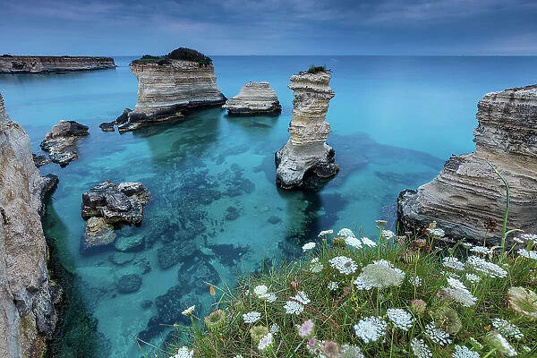 Italy, Apuglia, Italian Adriatic coast, near Sant Andrea village, cliffs