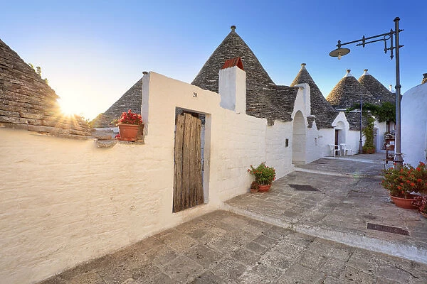 Italy, Apulia, Bari district, Itria Valley. Alberobello. Trulli (typical houses)