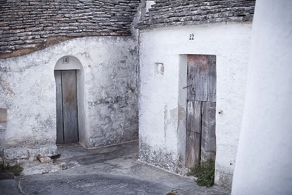 Italy, Apulia, Bari district, Itria Valley. Alberobello. Trulli (typical houses)