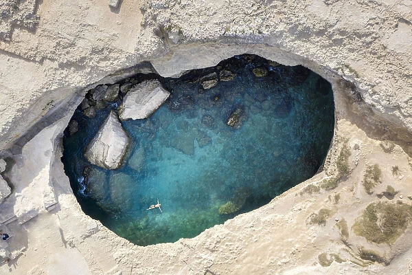 Italy. Apulia (Puglia). Salento, Grotta della poesia natural cave
