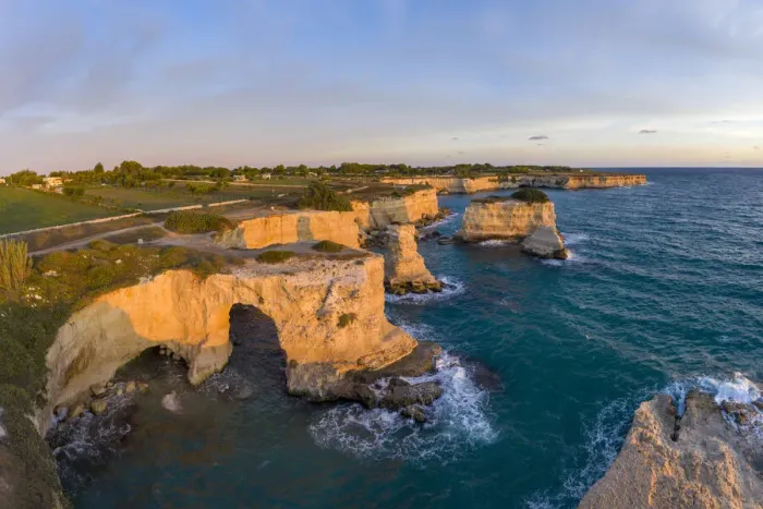 Framed Print : Italy. Apulia (Puglia). Salento, Torre dell Orso, Torre S. Andrea limestone cliffs Framed Print : Italy. Apulia (Puglia). Salento, Torre dell Orso, Torre S. Andrea limestone cliffs