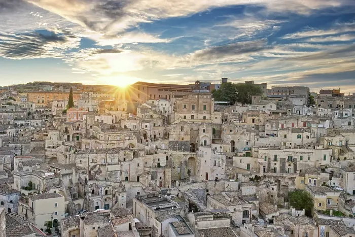 Framed Print : Italy, Basilicata, Matera district, Matera, Sassi di Matera (meaning stones of Matera)