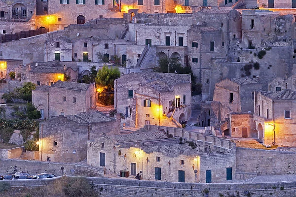Italy, Basilicata, Matera district, Matera, Sassi di Matera (meaning stones of Matera)