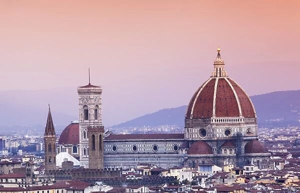 Italy, Florence, Western Europe; The Duomo of which the cupola is designed by famed Italian architect Brunelleschi, a Unesco World