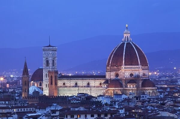 Italy, Florence, Western Europe; The Duomo of which the cupola is designed by famed Italian architect Brunelleschi, a Unesco World