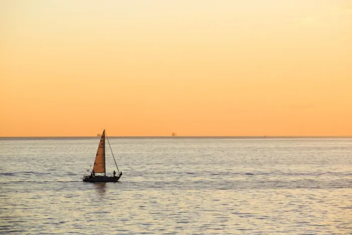 Framed Print : Italy, Friuli Venezia Giulia, Trieste, Boat at sunset Framed Print : Italy, Friuli Venezia Giulia, Trieste, Boat at sunset