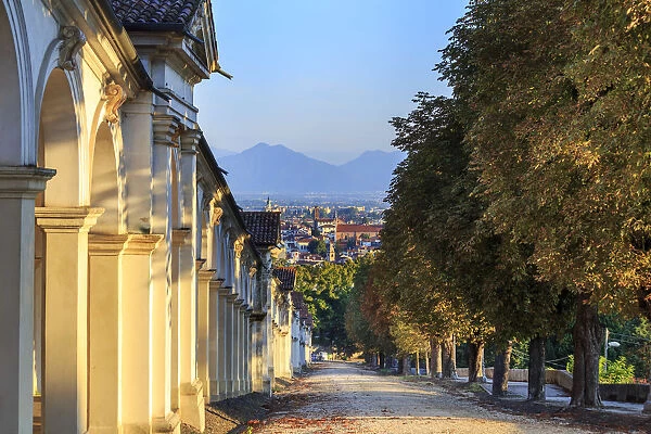 Italy, Italia. Veneto. Vicenza. Monte Berico Sanctuary, the Scalette is a 192 steps