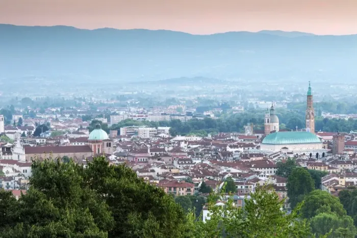 Framed Print : Italy, Italia. Veneto. Vicenza. The town from Monte Berico