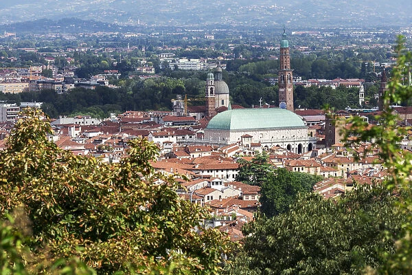 Italy, Italia. Veneto. Vicenza. The town from Monte Berico