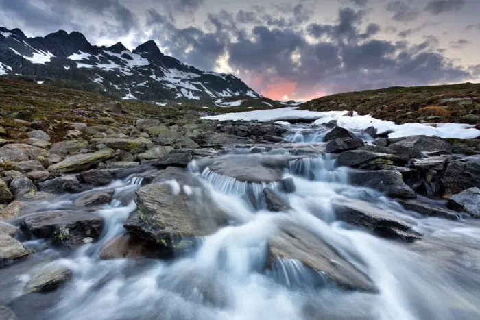 Framed Print : Italy, Italian Alps, Lombardy, Mount Gavia and stream Framed Print : Italy, Italian Alps, Lombardy, Mount Gavia and stream