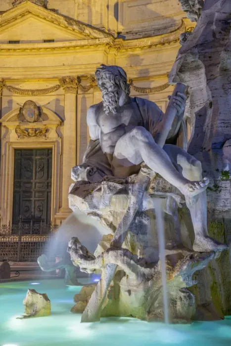 Framed Print : Italy, Lazio, Rome, Parione, Piazza Navona, Fontana dei Quattro Fiumi, Fountain of Framed Print : Italy, Lazio, Rome, Parione, Piazza Navona, Fontana dei Quattro Fiumi, Fountain of