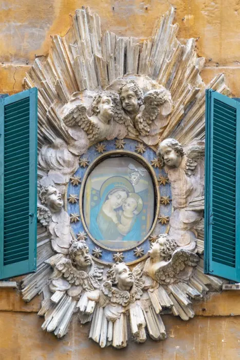 Framed Print : Italy, Lazio, Rome, Regola, Edicola Sacra or shrine Framed Print : Italy, Lazio, Rome, Regola, Edicola Sacra or shrine