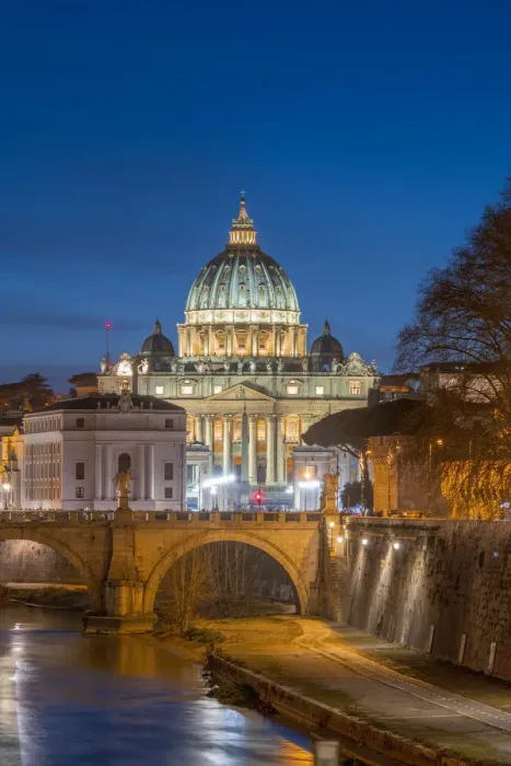 Framed Print : Italy, Lazio, Rome, River Tiber, St. Peters Basilica Framed Print : Italy, Lazio, Rome, River Tiber, St. Peters Basilica
