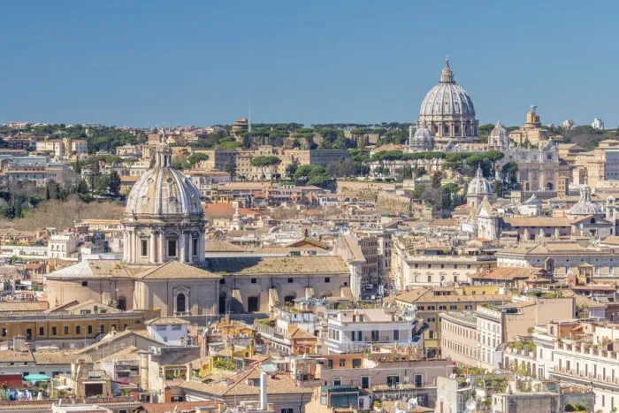 Framed Print : Italy, Lazio, Rome, St Peters Basilica and Rome rooftops Framed Print : Italy, Lazio, Rome, St Peters Basilica and Rome rooftops