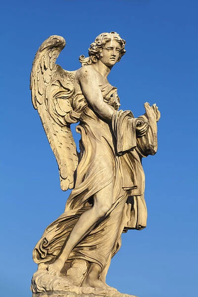 Italy, Lazio, Rome, Statues on St. Angelo bridge