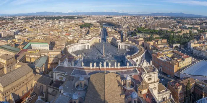 Framed Print : Italy, Lazio, Rome, The Vatican, St Peters Square from St Peters Basilica Framed Print : Italy, Lazio, Rome, The Vatican, St Peters Square from St Peters Basilica