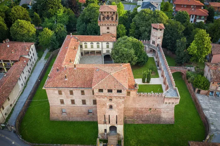 Framed Print : Italy, Lombardy, Bergamo, Urgnano, Elevated view of the Urgnano Fortress Framed Print : Italy, Lombardy, Bergamo, Urgnano, Elevated view of the Urgnano Fortress