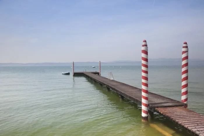 Framed Print : Italy, Lombardy, Lake District, Lake Garda, Sirmione, Lakeside Pier Framed Print : Italy, Lombardy, Lake District, Lake Garda, Sirmione, Lakeside Pier
