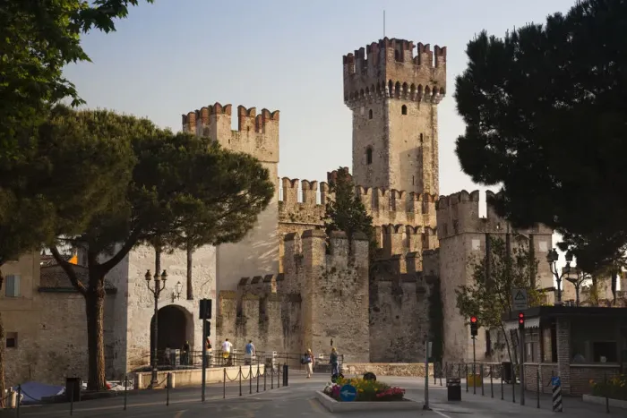 Framed Print : Italy, Lombardy, Lake District, Lake Garda, Sirmione, Castello Scaligero castle Framed Print : Italy, Lombardy, Lake District, Lake Garda, Sirmione, Castello Scaligero castle