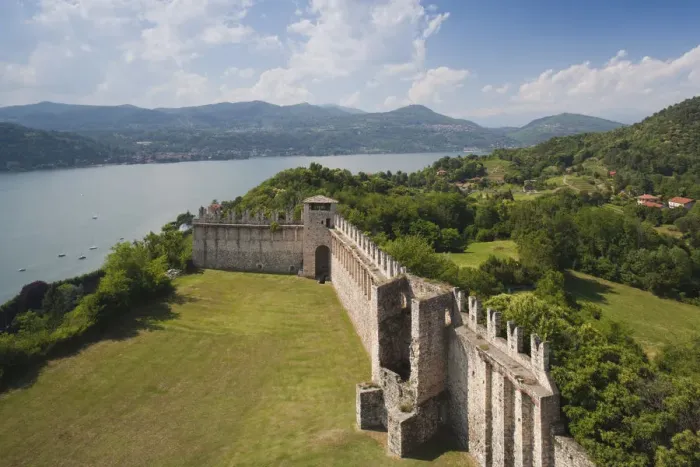 Framed Print : Italy, Lombardy, Lake Maggiore, Angera, La Rocca fortress, walls Framed Print : Italy, Lombardy, Lake Maggiore, Angera, La Rocca fortress, walls